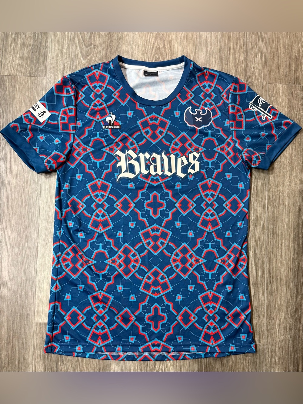 Caledonian Braves Le Coq Sportif Shirt Jersey Men Large Blue Acid FC Football